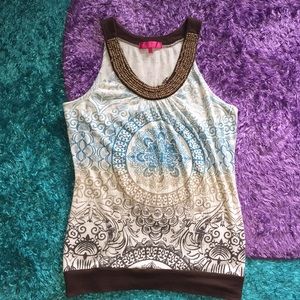 Boho beaded neckband top